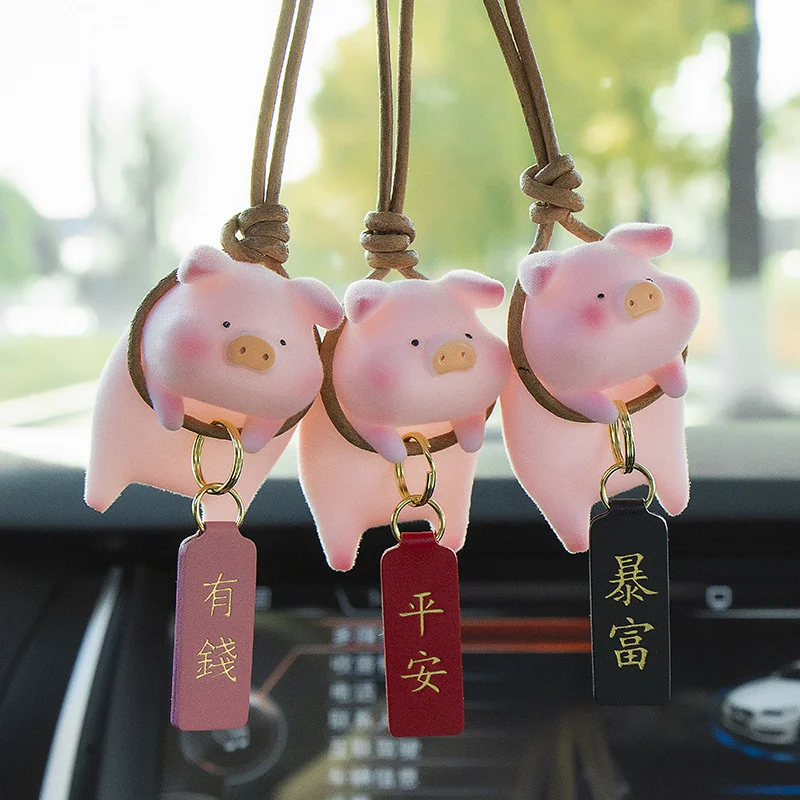 

Cute DIY Pig Car Accessorie Swing Pig Car Pendant Auto Rearview Mirror Pendants Birthday Gift Auto Decoraction Ornaments Coche