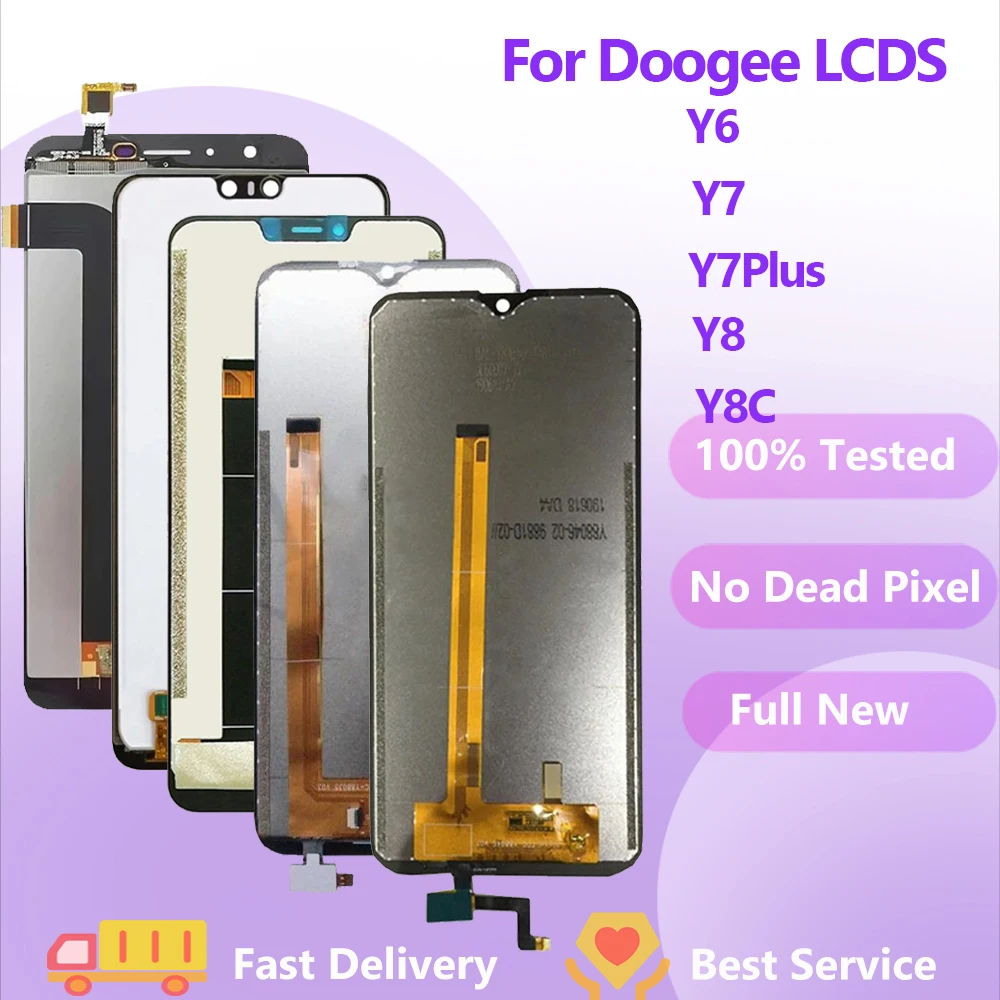 100% протестированный Новый ЖК-дисплей для DOOGEE Y6 Y7 Y8 Y8C + фото ЖК-дисплей + сенсорный дигитайзер для замены Y7 Plus