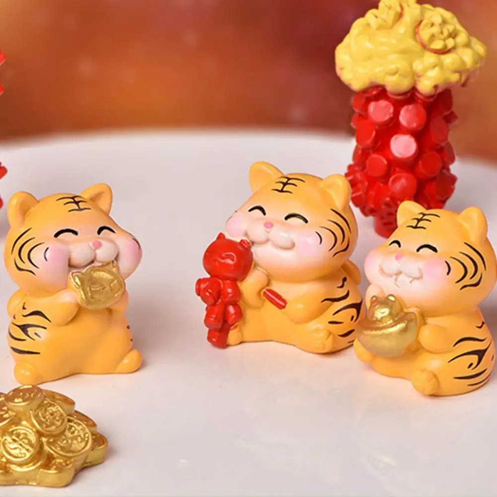 

2022 Year Of The Tiger Mini Kawaii Miniature Garden Ornament Decor Pot Craft Year Of The Tiger Accessorie Home Decor Kid Toy