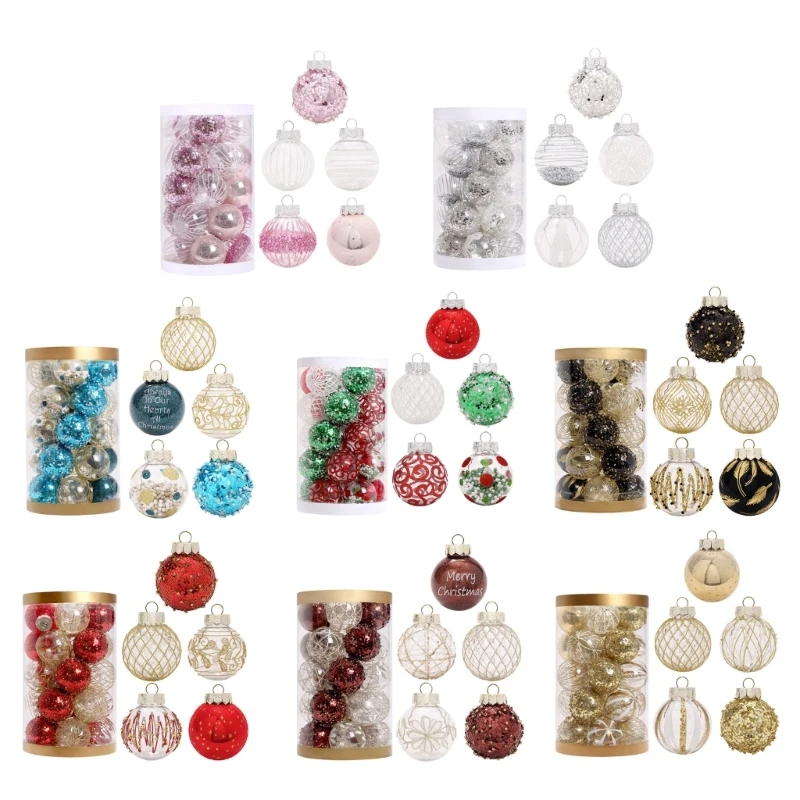 

Shatterproof Plastic Christmas Ball Ornaments Christmas Baubles Hanging 25pcs