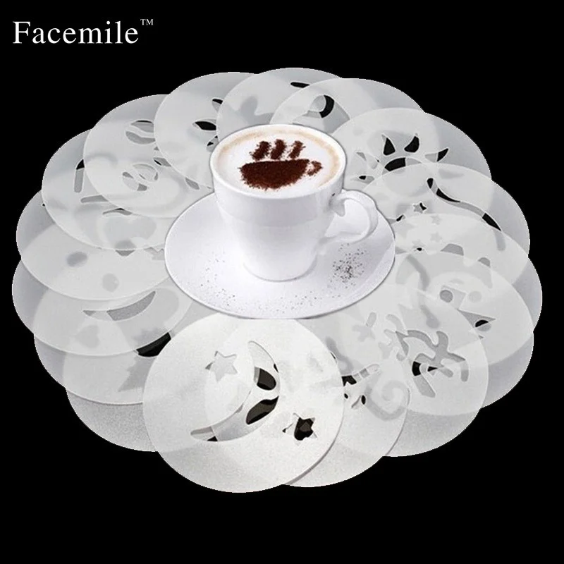 

Plastic Garland Mold Fancy Coffee Printing Model Coffee Milk Foam Spray Pattern Template