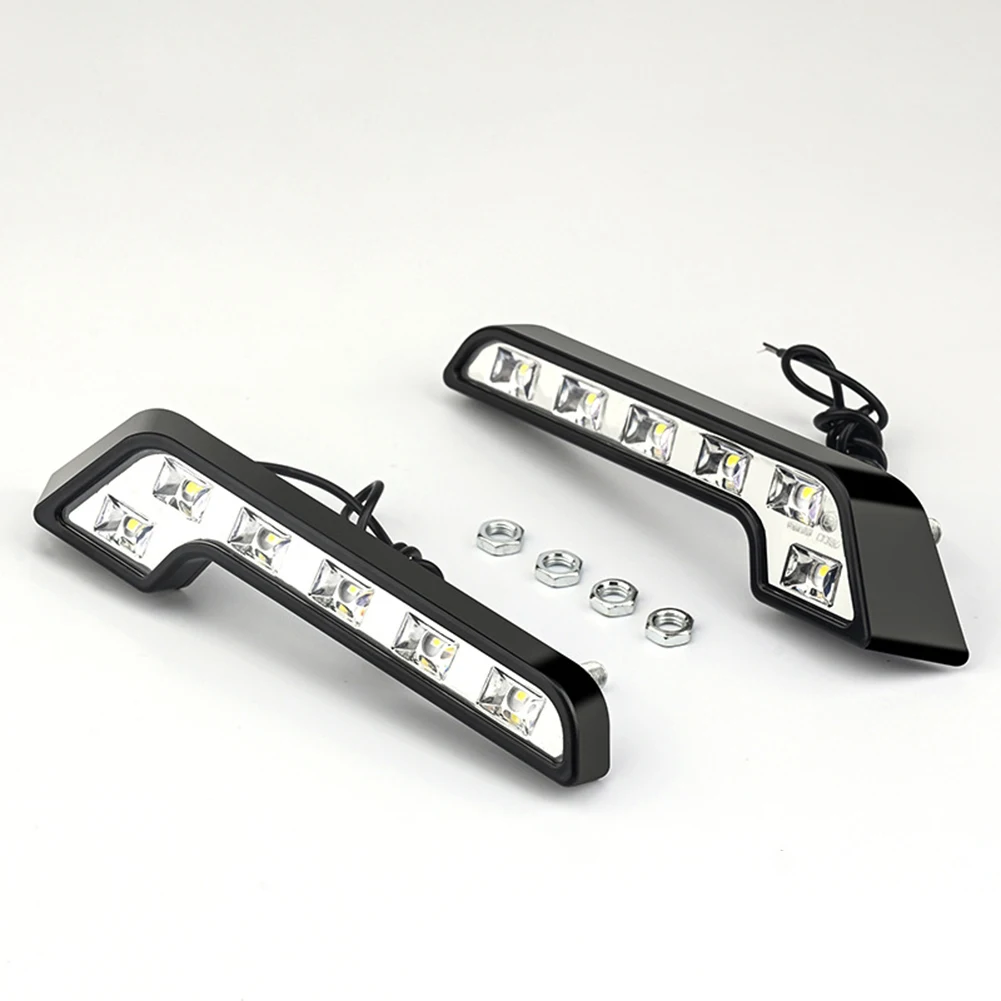 

2 * Daytime Running Lights L Shape White 6 LED Daytime Driving Running Light Fog Lamp Daytime Running Lights