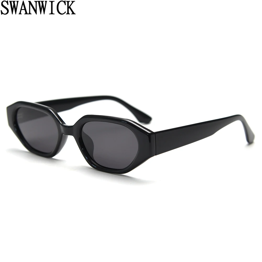 

Очки солнцезащитные Swanwick унисекс, небольшие квадратные модные Поляризационные солнечные очки «кошачий глаз», Коричневые Серые, 2023