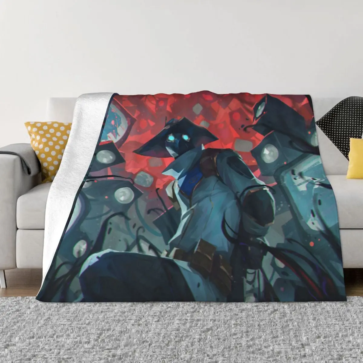 

Портативные теплые пледы Valorant Game Cypher Dark для постельных принадлежностей и путешествий