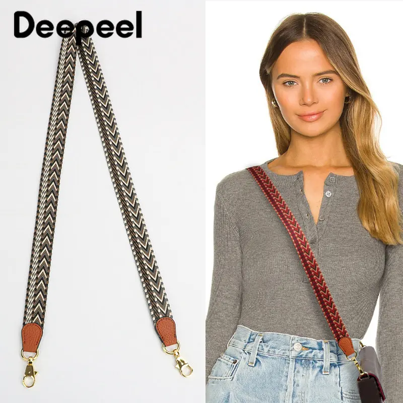 

1Pc Deepeel 2.5*100cm Color Canvas Bag Strap for Crossbody Fashion Handbags Single Shoulder Straps Replacement Bags Accessories