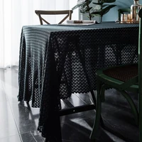 french retro jacquard lace tablecloth household rectangular tea table table cloth hollowed out orange tibetan green cover
