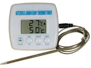 physical experiment equipment Probe Thermometer Alarm Timer Digital LCD Display Thermometer Kitchen Cooking Food Barbecue