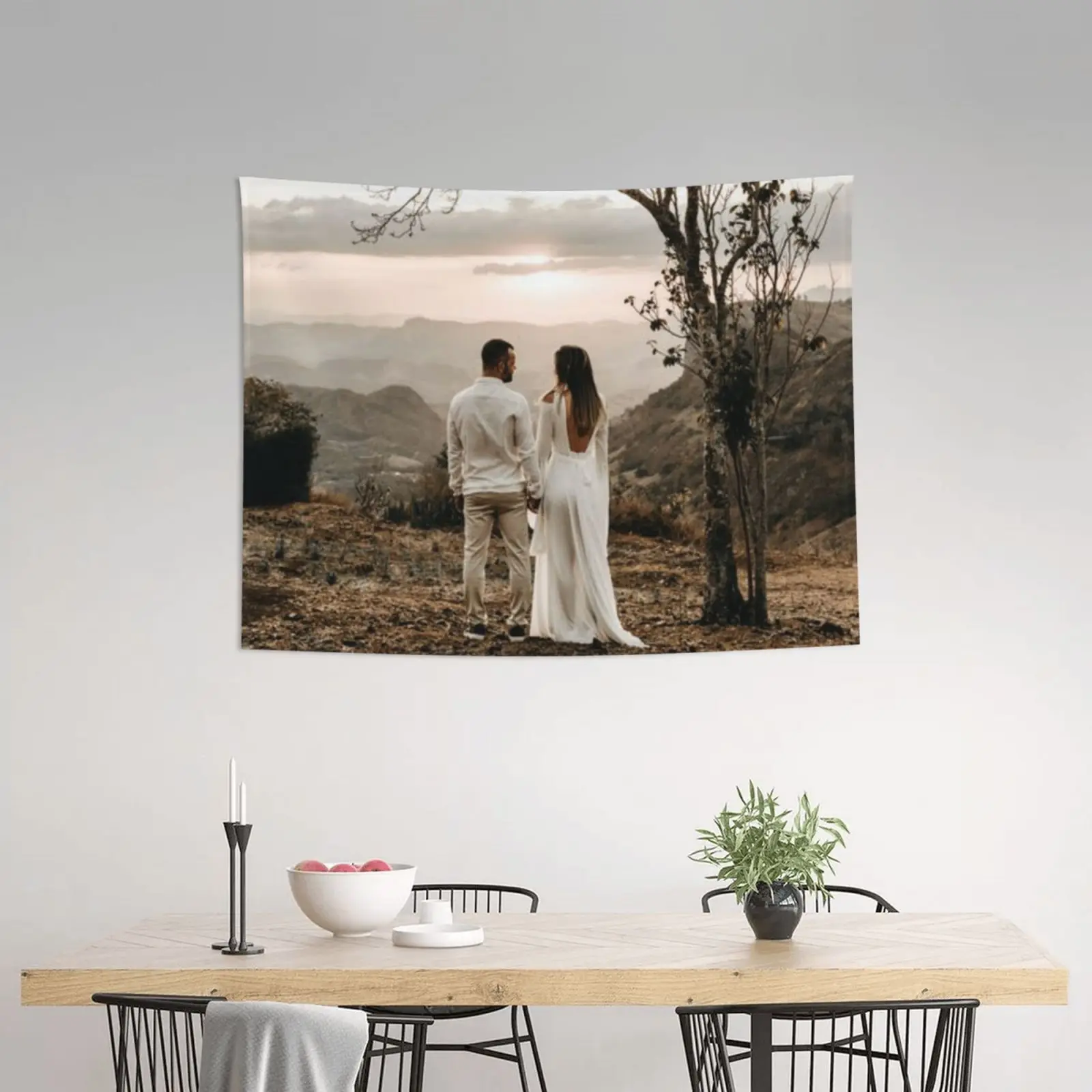 

Custom Your Picture Tapestry, Personalized Wedding Gift Wedding Decor Wall Hanging for Room