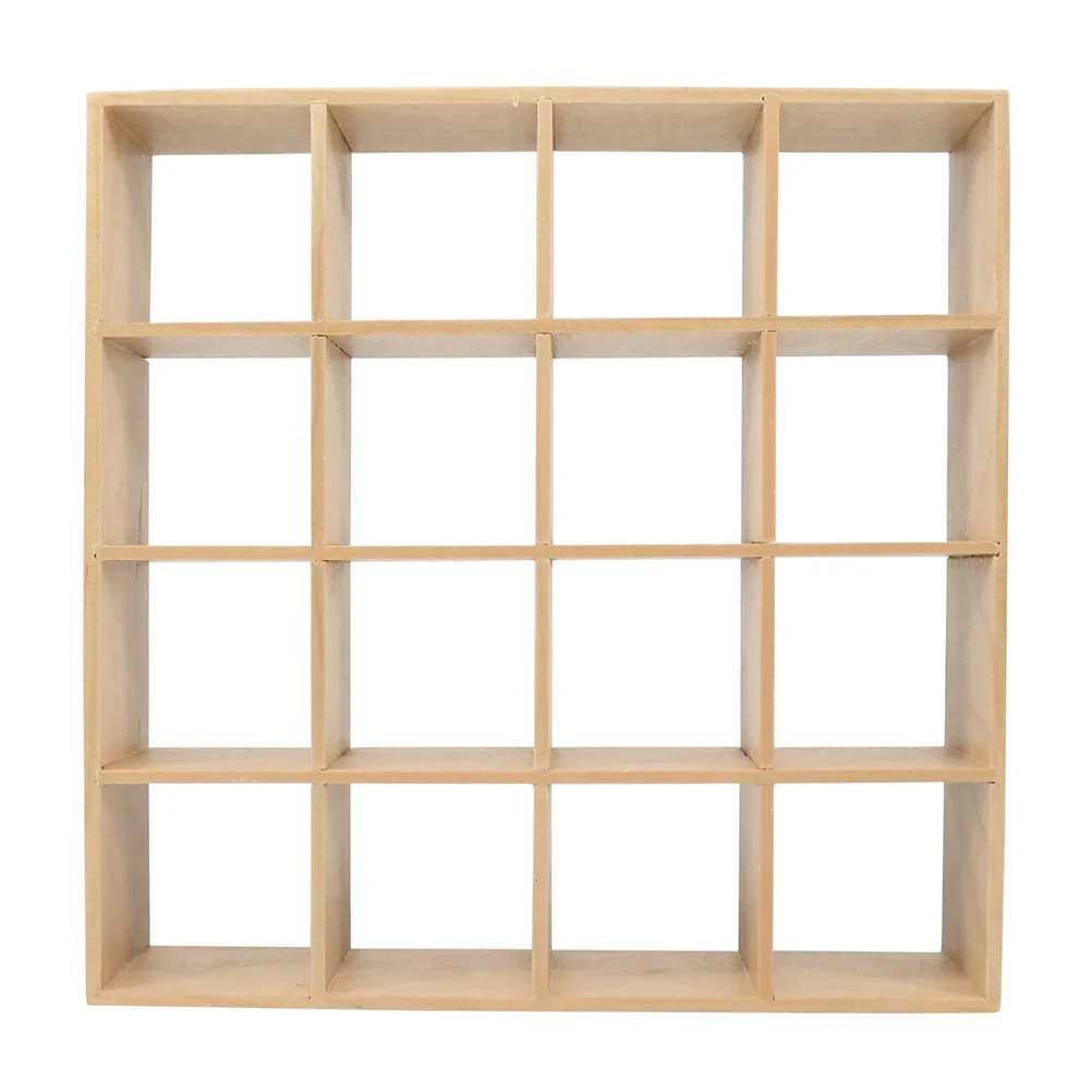 

16 Grid Storage Rack Mini House Accessory Miniature Decor Furniture Wooden