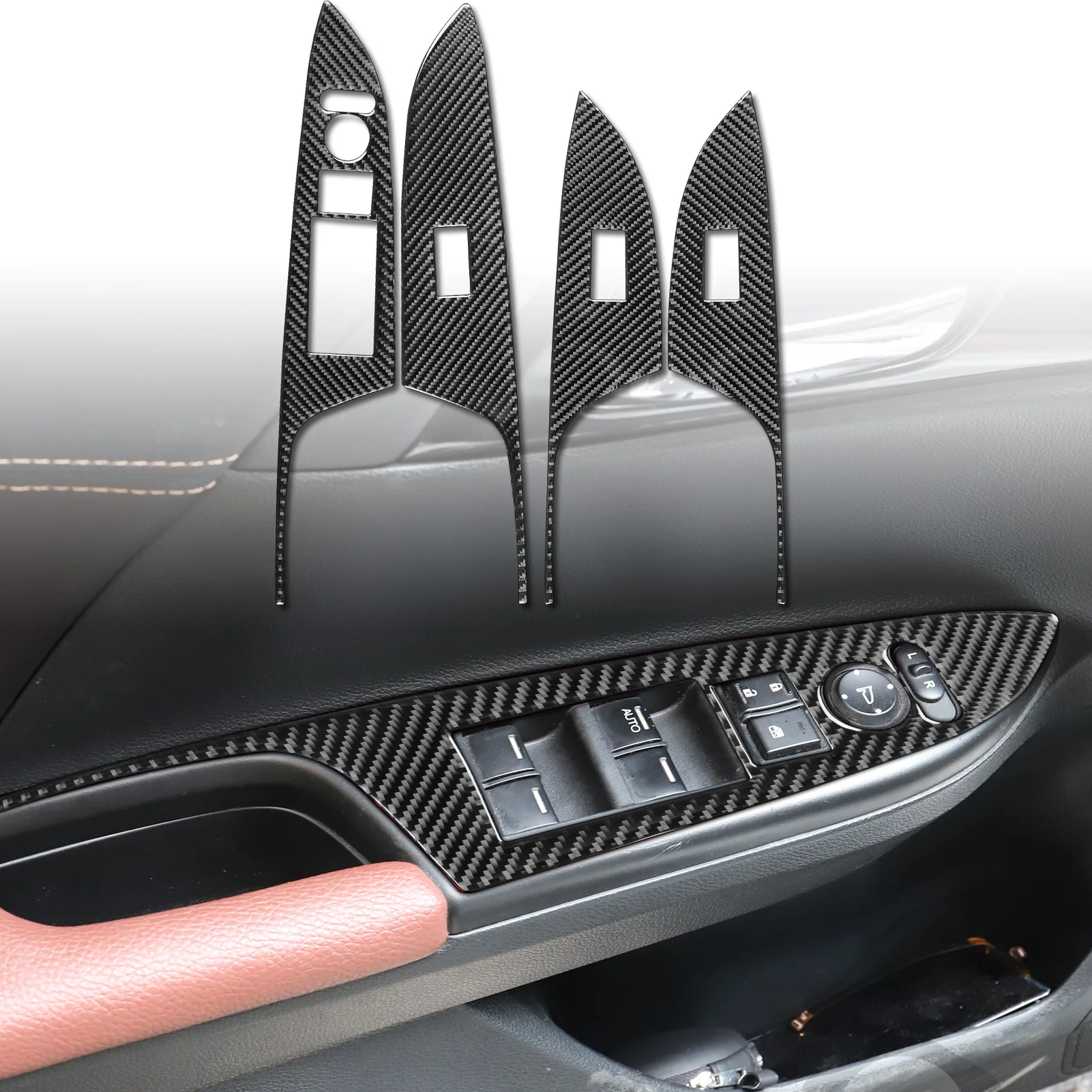

for Honda Accord 2014 2015 2016 2017 Window Lift Switch Button Panel Decoration Cover Sticker Decal Trim Car Accessories