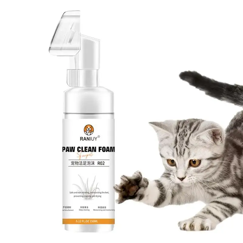 

Dog Paw Cleaner 150ml Muddy Paw Cleaner Waterless Foaming Cleanser Portable Paw Cleanser With Brush For Dogs Cats Muddy Paws