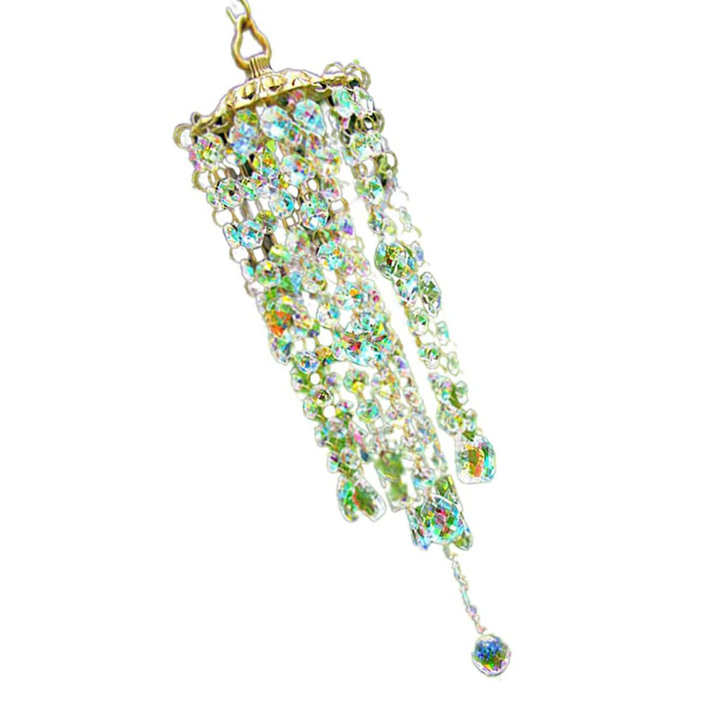 

Ветряные колокольчики, элегантный хрустальный ландшафт, изысканный подвесной кулон ручной работы, оформление для сада, подарки