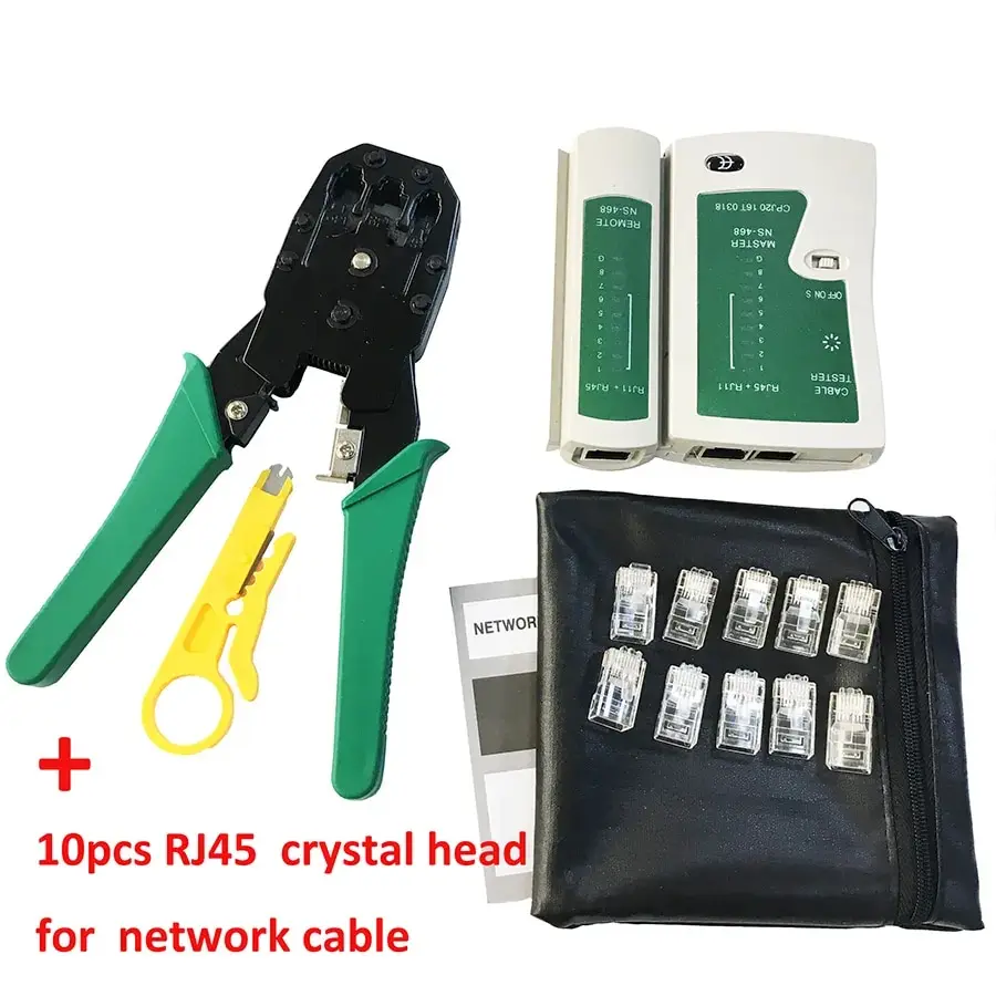   스트리핑 크림핑 플라이어 네트워크 케이블 클램프 플라이어 및 전문 네트워크 케이블 테스터, RJ45 RJ11 RJ12 CAT5 UTP LAN 케이블 테스터 