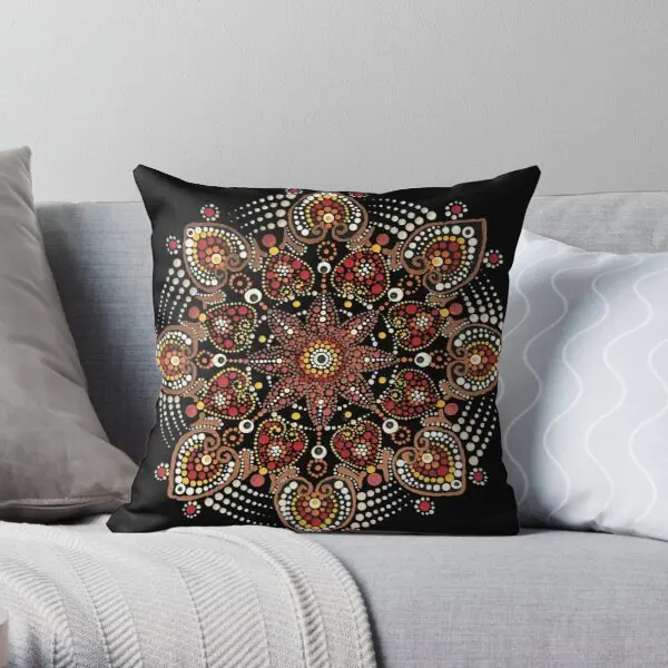 

Hearts Of Fire Mandala Printing Throw Pillow Cover Decorative Bed Waist Sofa Anime Office Decor Bedroom Pillows not include