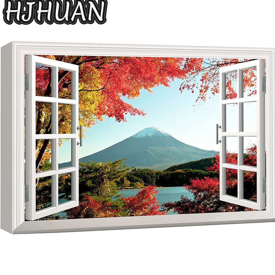 

5D «сделай сам», искусственные окна, естественная яркость, полная круглая квадратная Алмазная мозаика, вышивка крестиком, мозаика, подарок д...