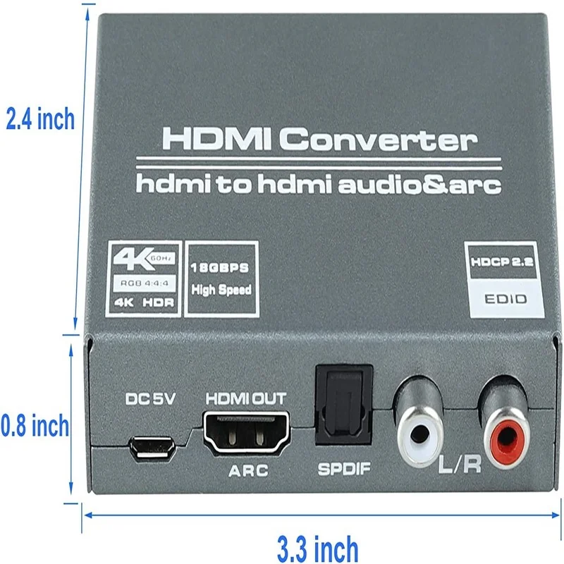 Мини 4x1 4K HDMI-совместимый переключатель аудио экстрактор с ARC и оптическим Toslink 2 0 60