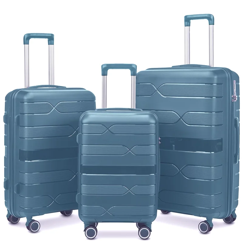 

AEDILYS 3 Piece Luggage Sets, TSA Lock, 20" 24" 28", Lake Blue