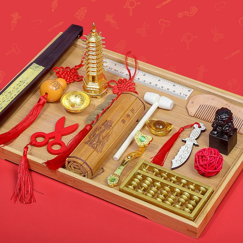 Babies' Weekly Catch Supplies Chinese Old Age New Props Catch Suits Male And Female Baby Toys Chinese Finger Trap Medical Care