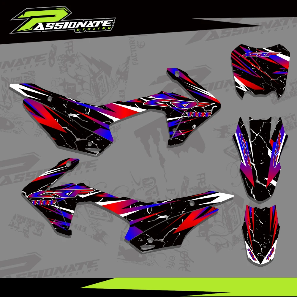 

Для HONDA CRF 110F CRF110F CRF 110 F 2015 2016 2017 2018, полная графика, наклейки, фон для мотоцикла