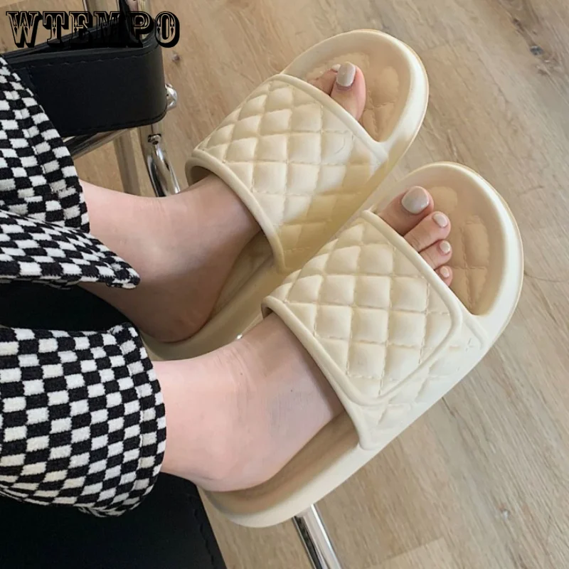 WTEMPO Summer EVA Slippers Unisex Fashion Outdoor Casual Beach Sandals for Women Flat Antiskid Platform Slides Dropshipping