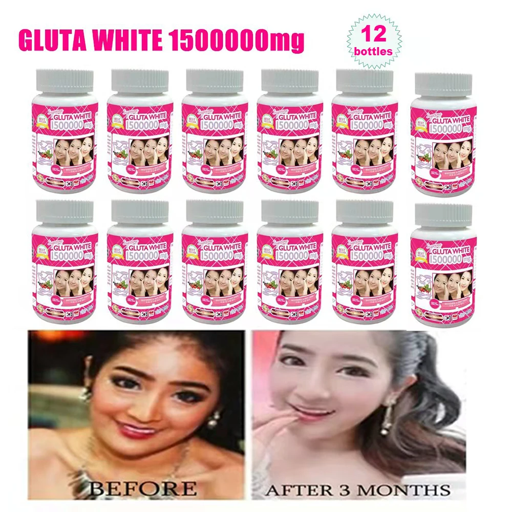 12 Bottles White Gluta Supreme 1500000 Mg V Shape Face Whitening Anti Aging