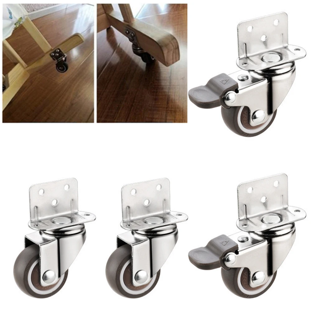 

1 inch 1.25 inch 1.5 inch 2 inch L type 90 Degree Right Angle Flower Stand Baby Crib Bed Mute Swivel Caster Small Wheel