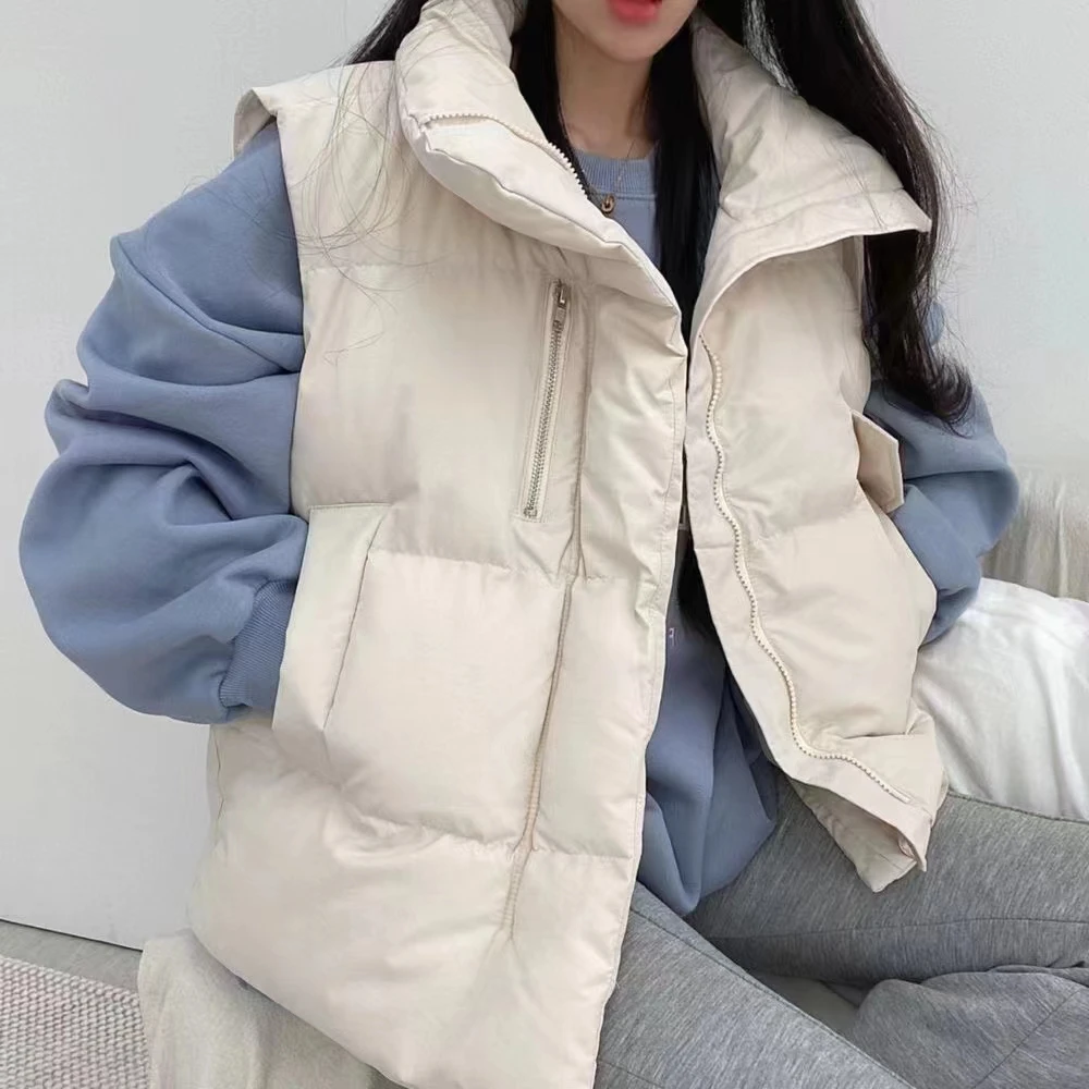 

2022 утолщенная теплая Женская парка без рукавов с хлопковой подкладкой, женские повседневные свободные осенне-зимние жилеты, M508