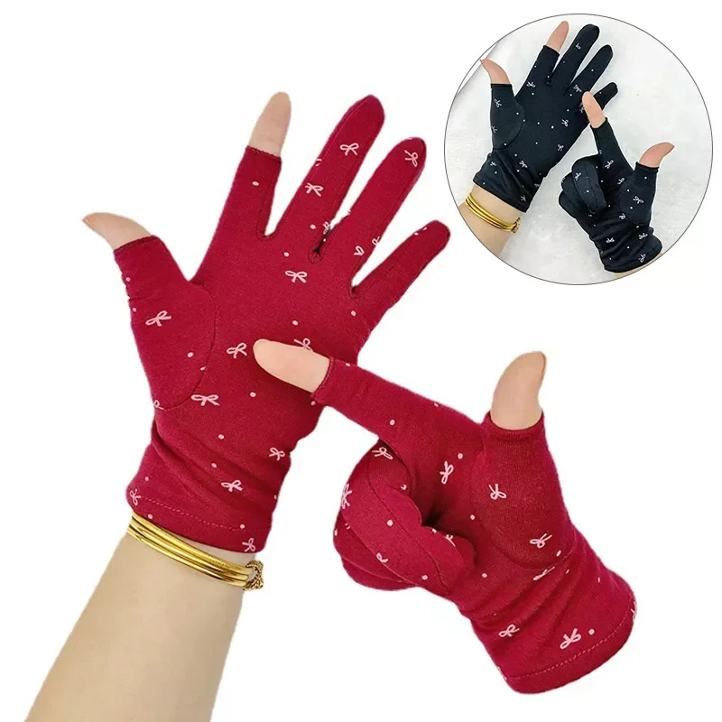 

Free shipping Fashion Two-finger Exposed Writing Games Playing Phone Fingerless Gloves Half Fingers Golve Driving Slip-resistant