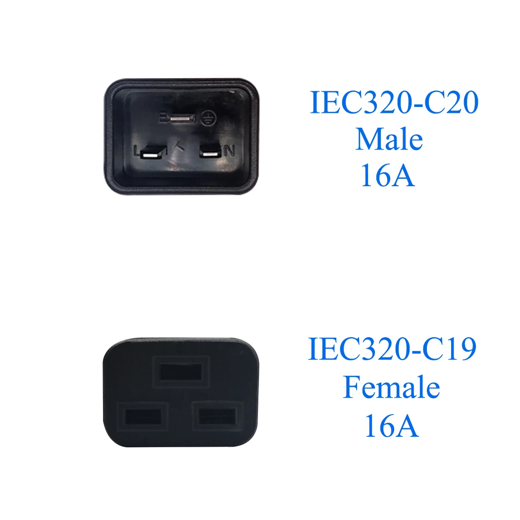 C20 TO C19 IEC 320 Male to Dual 2*C19 Female Power Adapter 16A 250V UPS PDU |