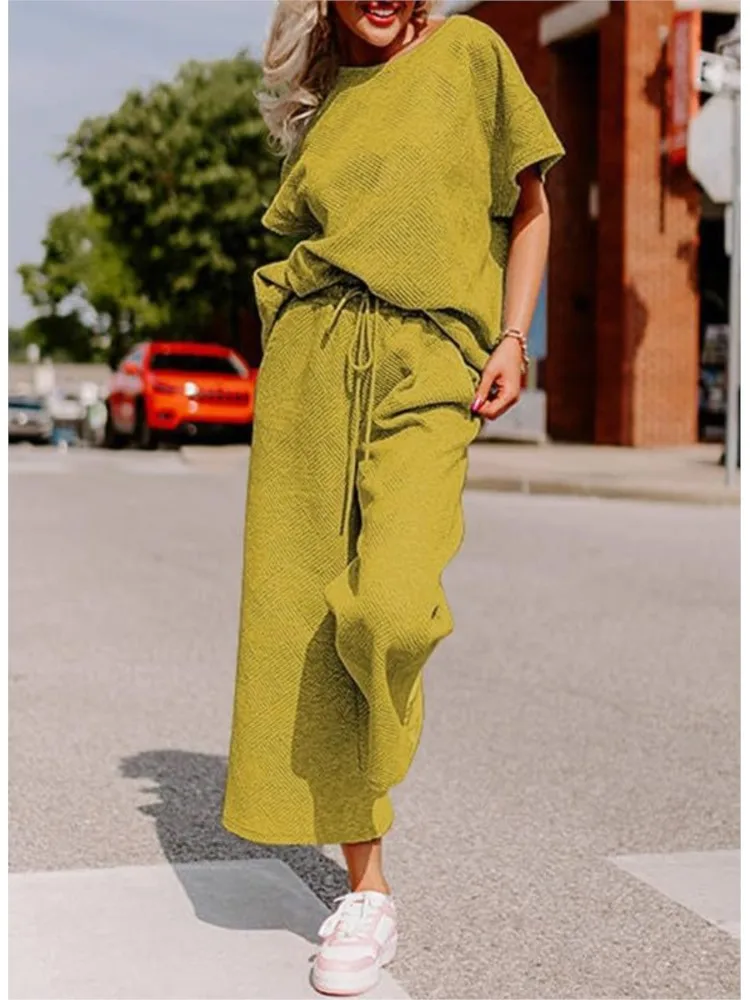 Осенний женский новый свободный простой однотонный повседневный костюм с