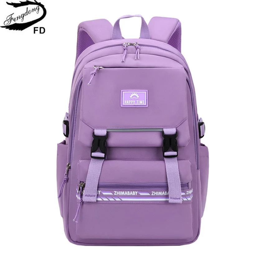 

Fengdong high school bags for girls of 14 years large waterproof book bag teenagers student school backpack female schoolbag