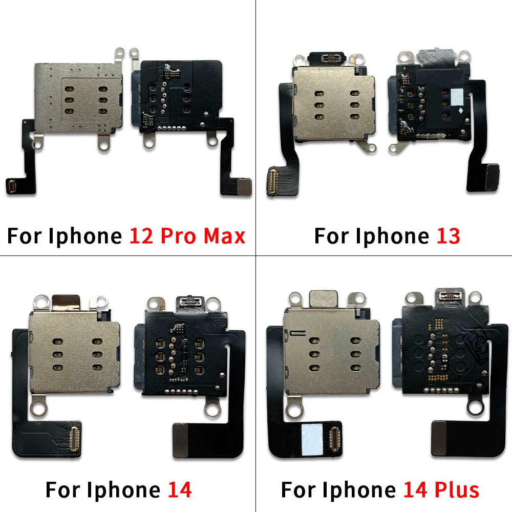 Фото Новый считыватель SIM-карт для iPhone 11, 12, 13, 14, 15, Pro Max Plus, мини-разъем с двумя слотами для SIM-карты, внутренний адаптер с гибким кабелем №2