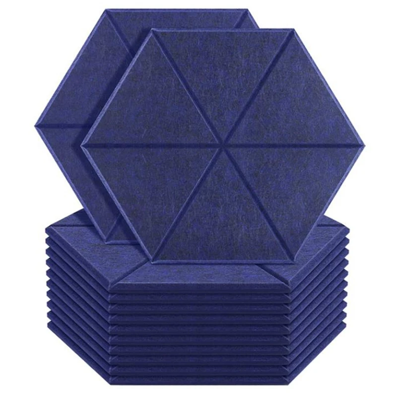 

Акустическая Звукопоглощающая пенопластовая панель, 12 шт., шестигранная Звукопоглощающая Панель со скошенными краями, звуковая панель s, на...