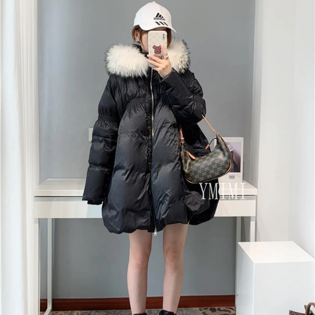 New Winter Coat for Women 2022 Down Jackets Parkas Jacket Hooded Coats Fur Collar Korean Fashion Warm Loose