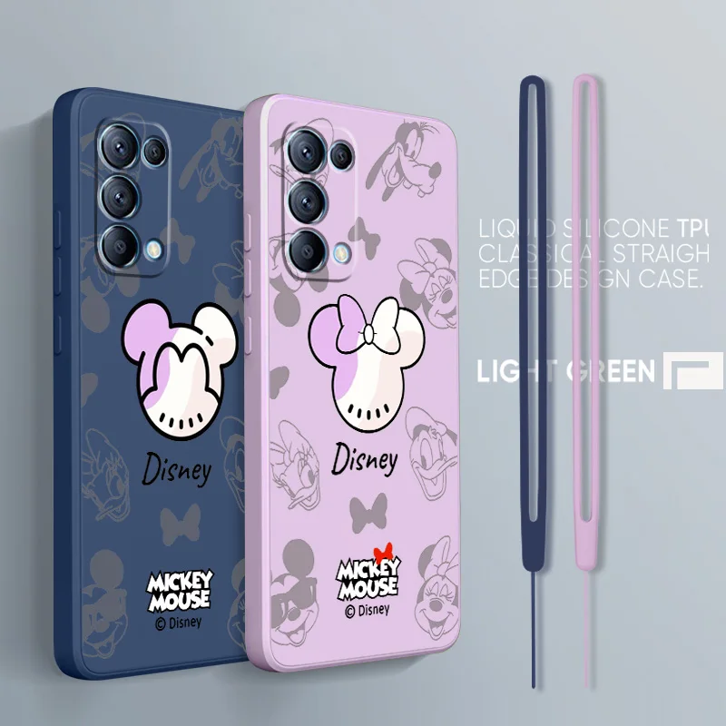 

Disney Mickey Mouse For OPPO Find A96 A76 X5 Pro X3 Pro X2 Neo 7Z 6 5 4Z Lite Pro 4G 5G Liquid Rope Phone Case