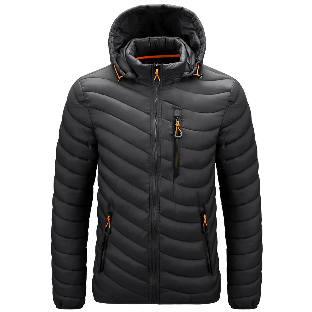New Winter Warm Waterproof Down Jacket Men Down Coat Autumn Sweatshirt With Zipper Fashion Casual Slim Hooded Jackets Outerwear