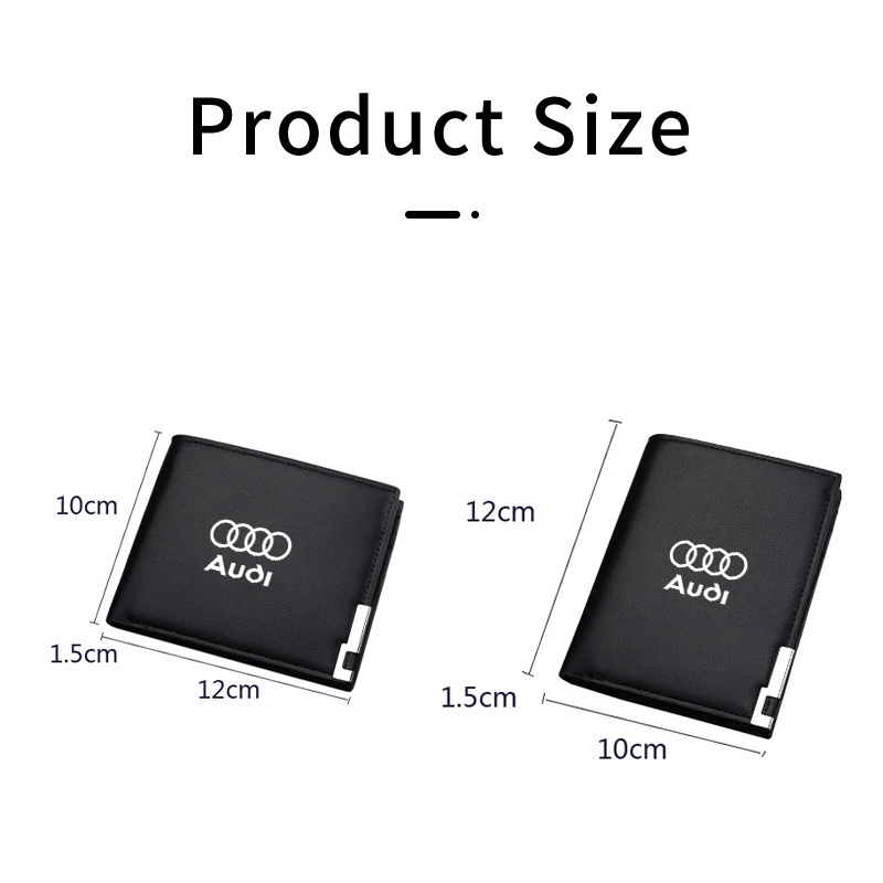 Мужской кожаный кошелек для визиток кредитница с кармашком мелочи Audi Quattro A3 A4 A6 A5