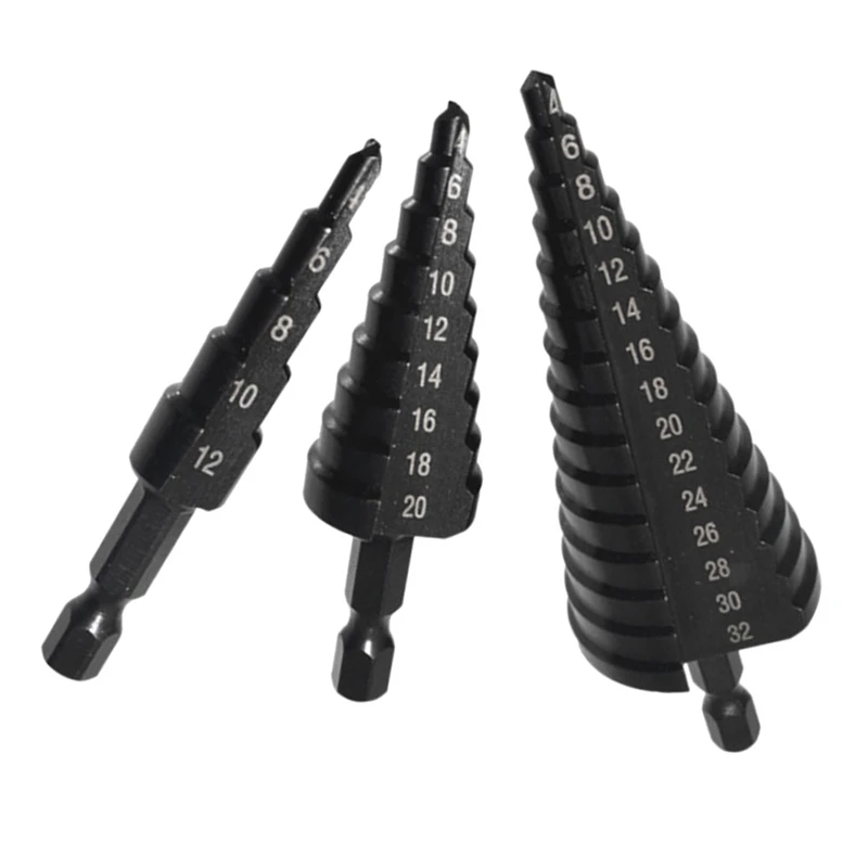 

Ступенчатое сверло 4-12/20-32 мм, ступенчатое Коническое сверло для сверления металла и дерева