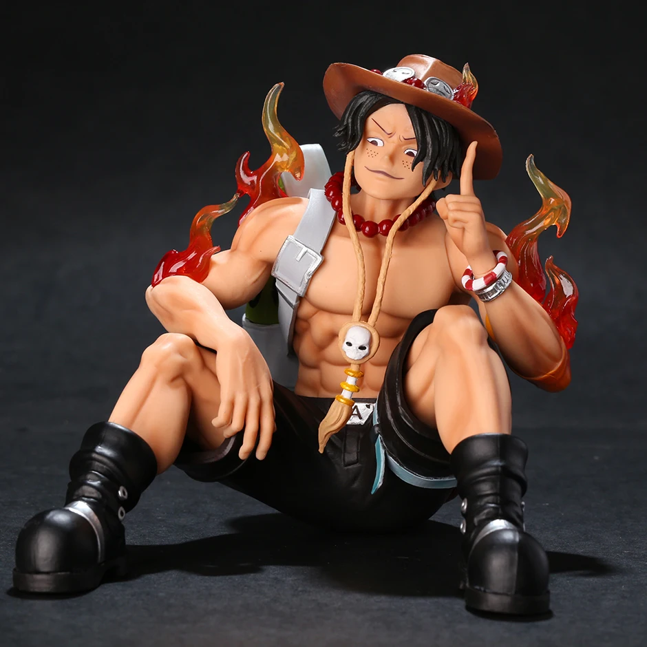 

One Piece Portgas D Ace Sitting Version Figure Doll PVC Desktop Toy Model for Colletible