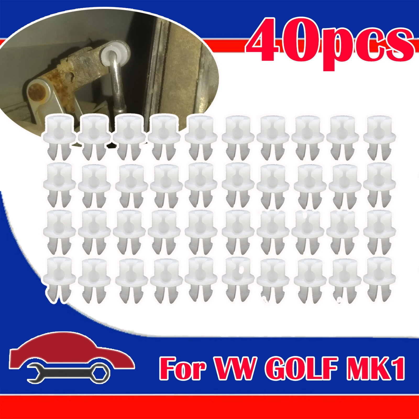 

40X Door Lock Rod Conector Linkage Clips For VW GOLF MK1 MK2 MK3 MK4 Jetta Front Rear Interior Latch Catch Repair Clamp Fastener