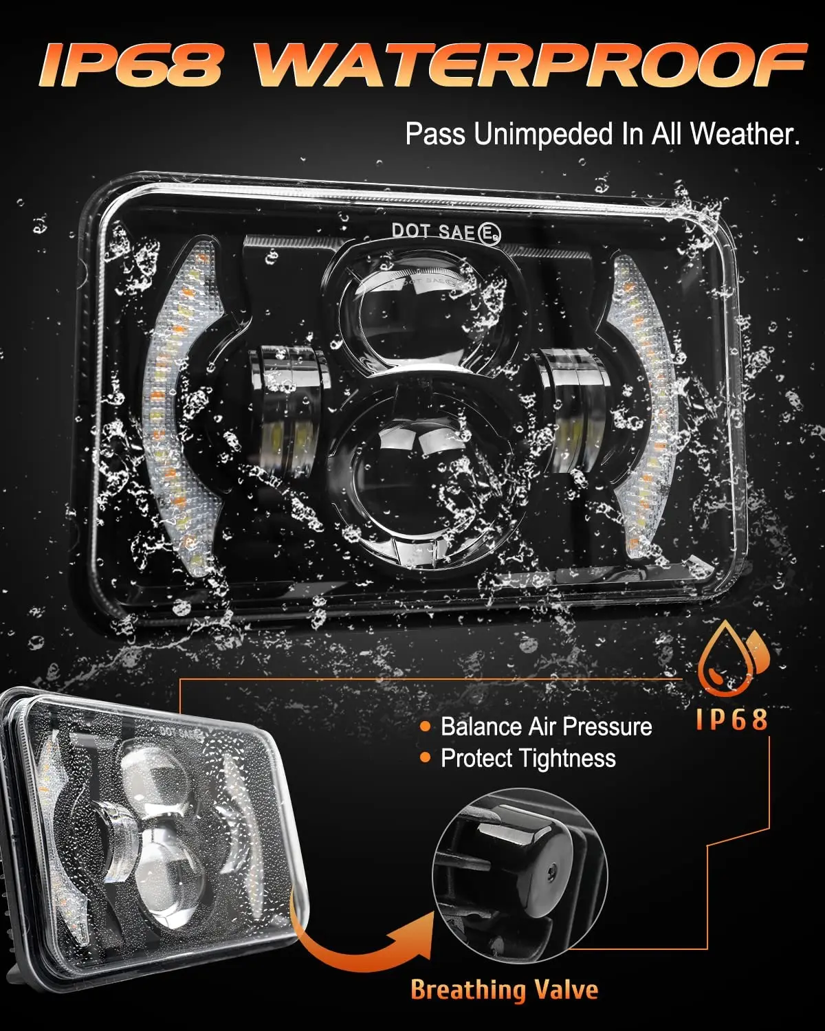 80 Вт Высокоинтенсивные Фары В Сборе 4x6 Дюймов Двухлучевые Лампы H4 Для