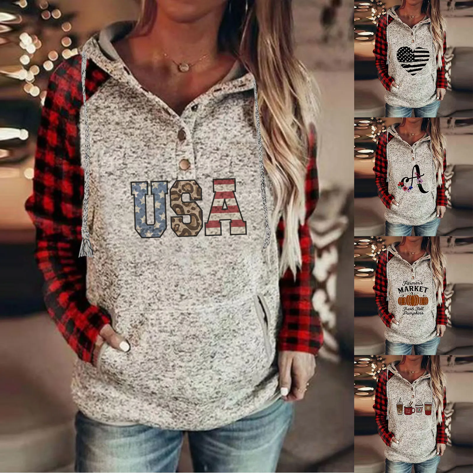 

Long Zip Front Hoodies for Women Women's Pullover Hoodies Tops Button Down Long Sleeve Sweatshirts With Pocket Floral Hoodie