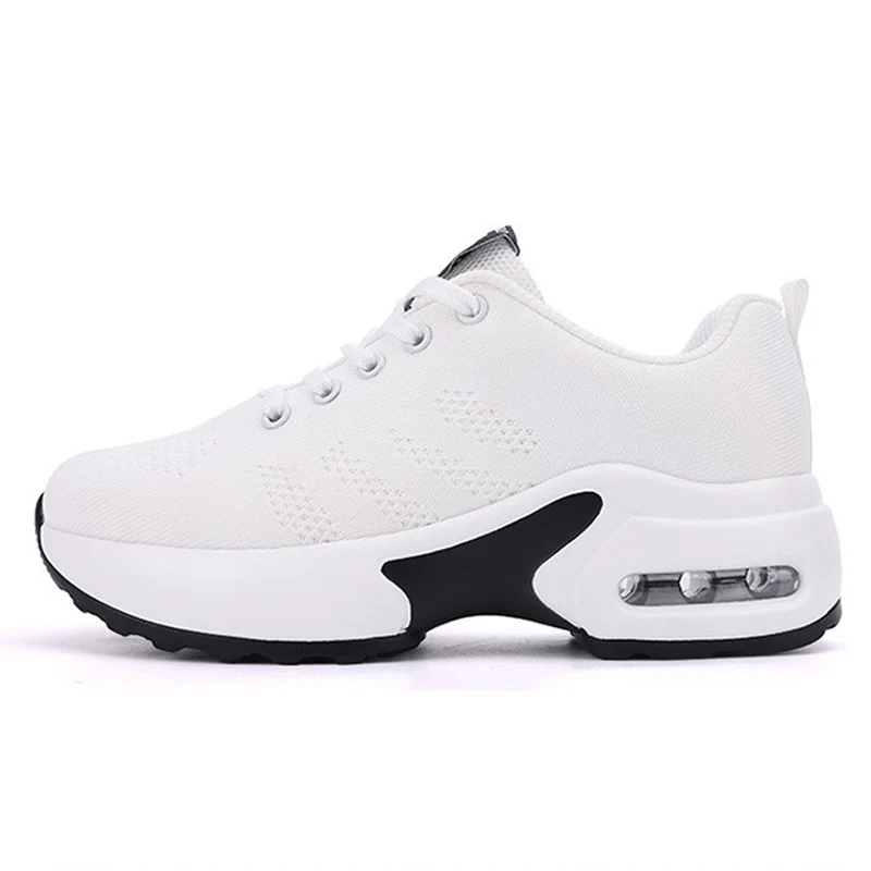 Trend Women's Chunky Sport Shoes Comfortable Air Chshion Anti-Skid Outdoor Walking Sneaker Cotton Lace Up Gym Training Footwear