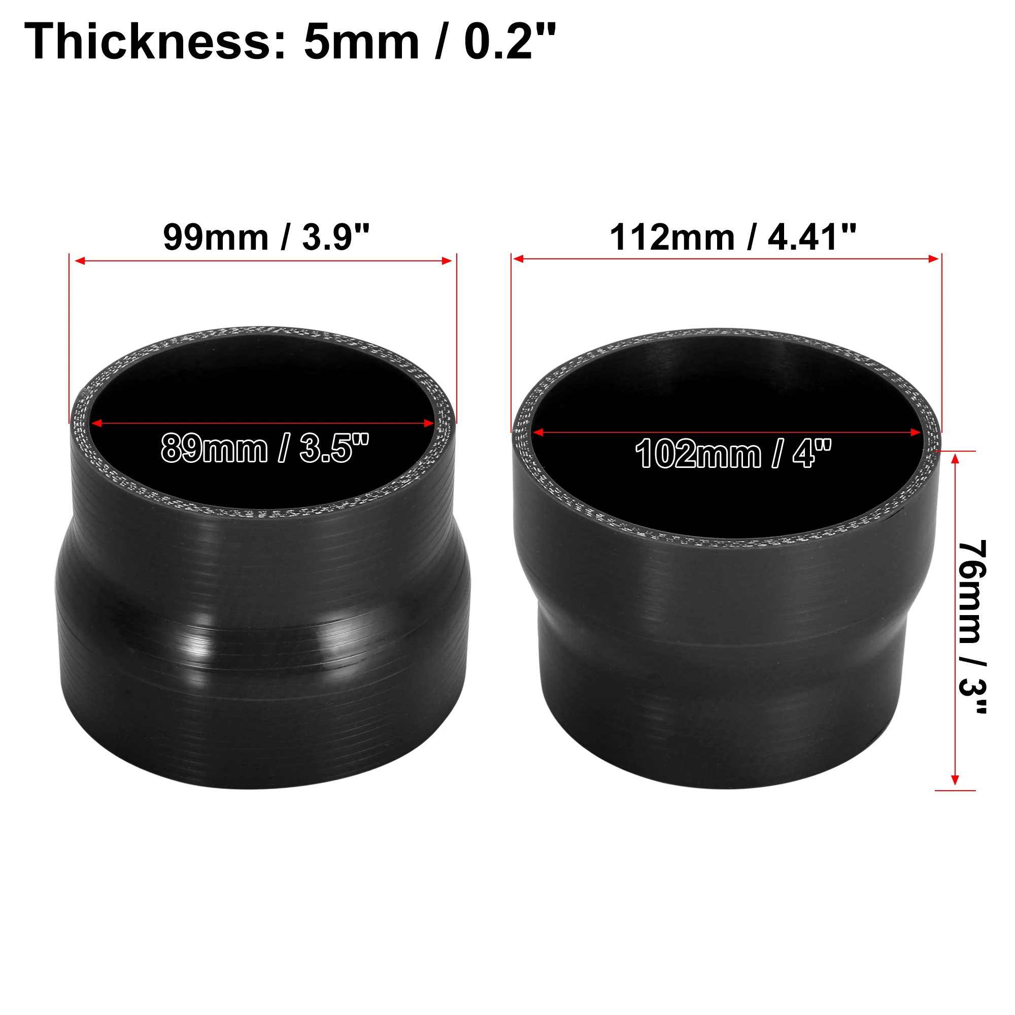 UXCELL 51-63 мм 51-76 мм 63-76 мм 76-89 мм ID прямой силиконовый редукторный шланг силиконовый соединитель для шланга трубка интеркулера длина 76 мм