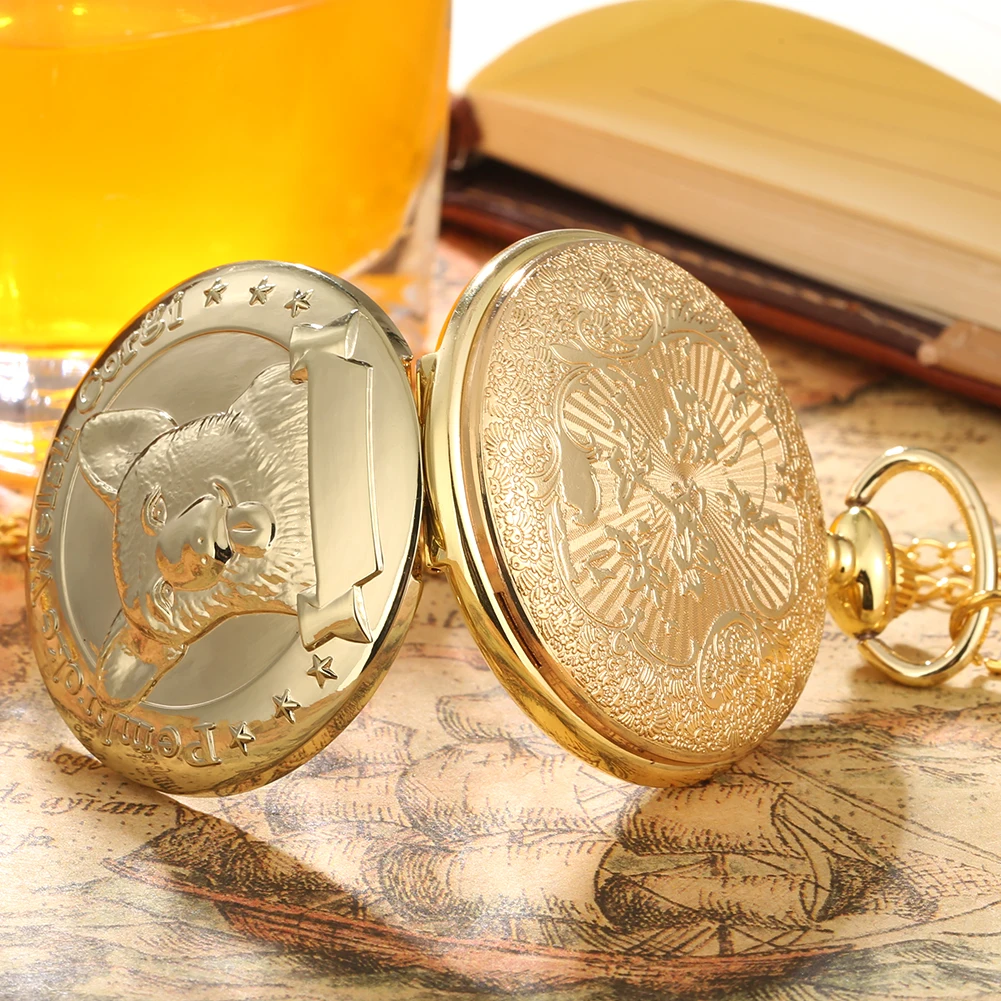 

Pembroke валлийский корги резьба дизайн кулон карманные часы кошка и собака милые золотые часы Fob унисекс милые подарки Reloj De Bolsillo