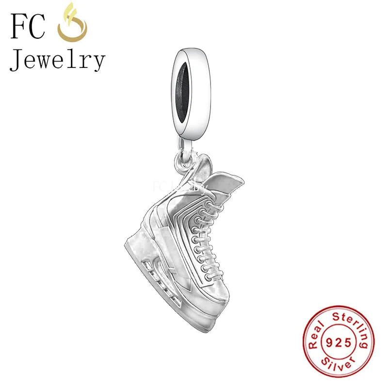 FC Jewelry Fit Original Pan Charms Bracelet 925 Silver Ice Roller Skating Hockey Shoes Bead For Making Women Berloque 2022