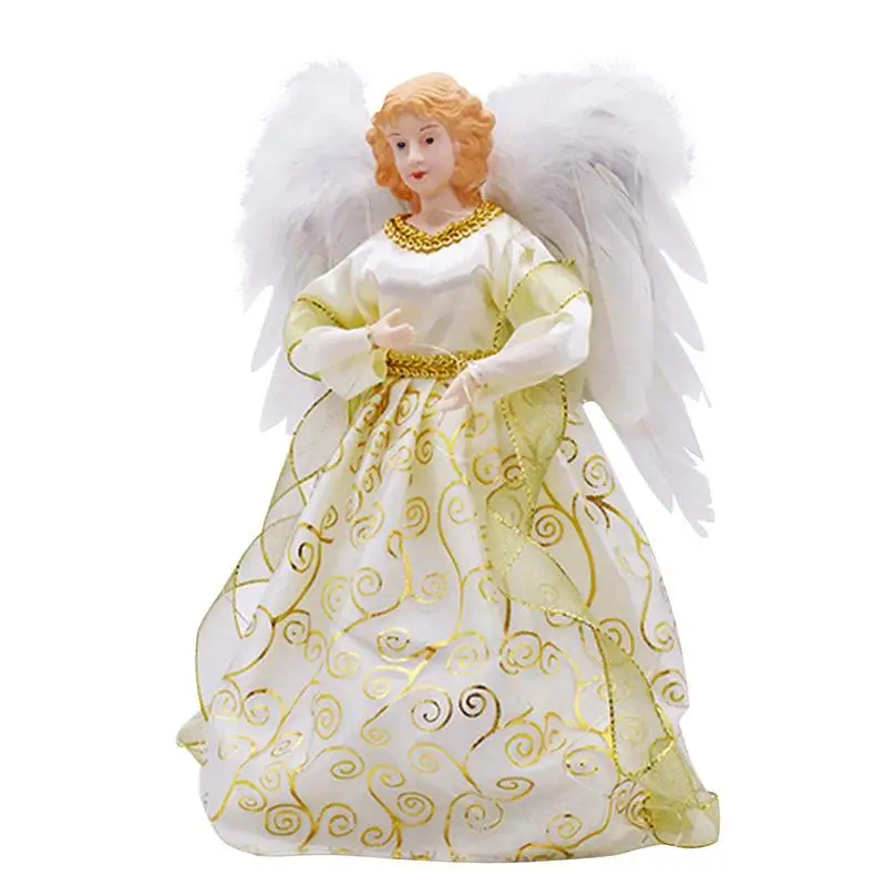 

Топпер в виде ангельской елки, Топпер в виде ангельской елки с зеркальной классической фигуркой ангела, верхушка для рождественских украше...