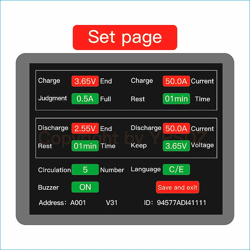 Высокоточный 4-канальный детектор заряда YPSDZ 5 в 50 А тестер емкости литиевых