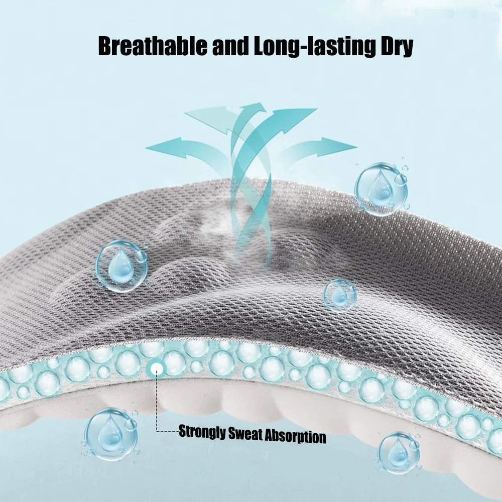 Foot Acupressure Massage Sports Insoles for Shoes Men Women Arch Support Running Insole Deodorant Shock Absorption Shoe Pads