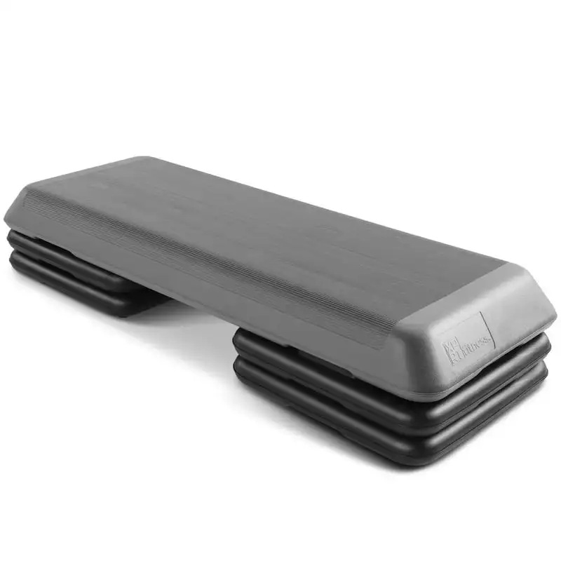 

Gray Health Club Size 43'' Aerobic Step Exercise Platform with 4 Risers for Delightful Low-Impact Aerobic Training. Jaw exercise